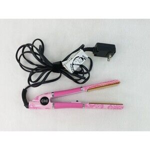 CHI 1" Flat Hair Straightening Iron Barbie Pink Paisley GF7058 Limited Edition